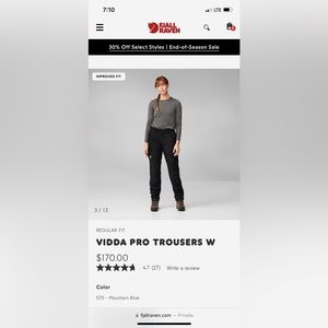 VIDDA PRO TROUSERS durable hiking trekking pants. Bond girl vibes 🔥 Fjall Raven